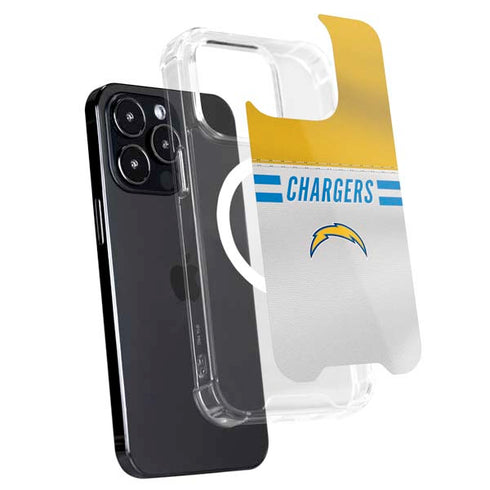 NFL Los Angeles Chargers White Striped iPhone 16 Pro MagSafe Case